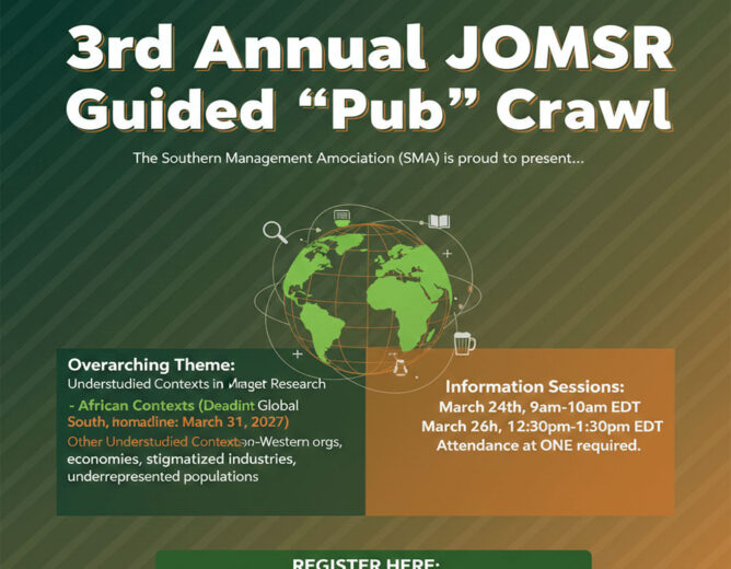 3rd Annual Guided JOMSR Pub Crawl | Southern Management Association